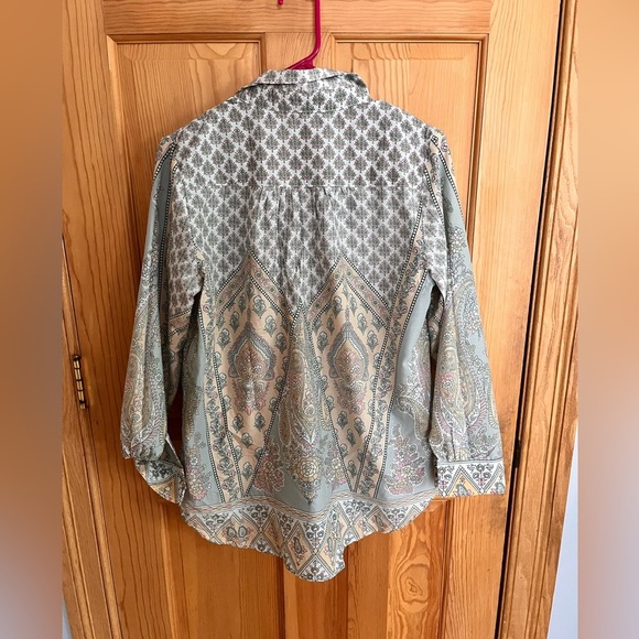 Soft Surroundings Paisley Print Women's Top 100% Cotton size PM Cottagecore Gift - Picture 6 of 10